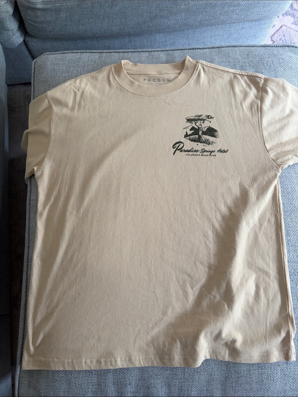 PacSun Beige Paradise Springs Graphic Short Sleeve Tee